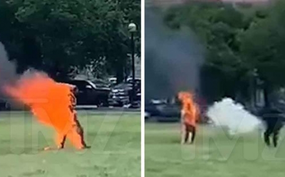 on Fire Near White House (video)