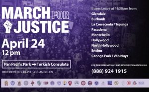"March for Justice" on the 103rd Anniversary of Armenian Genocide in Los Angeles