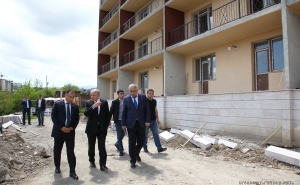  Президент Арцаха посетил строительные площадки Степанакерта 