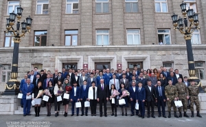 Solemn Ceremony of Awarding Athletes and Coaches in the Artsakh Republic Presidential Residence
