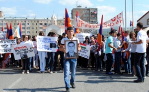 March in Stepanakert on the Birthday of an Armenian Officer Gurgen Margaryan