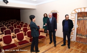 Президент Арцаха ознакомился с работами по реконструкции Центра культуры города Шуши

