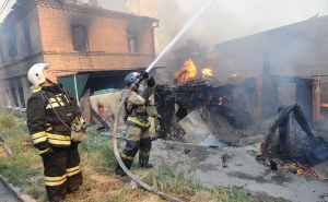 Fire in Rostov-na-Donu, People Evacuated