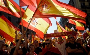 Protests in Barcelona for Unity with Spain