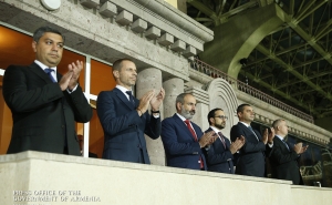 PM Nikol Pashinyan Attends Armenia-Italy Football Match