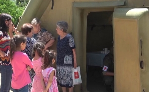 Российские миротворцы провели гуманитарно-медицинскую акцию в населенном пункте Бадара Нагорного Карабаха