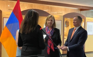 Kristina A. Kvien sworn in as an Ambassador by U.S. Under Secretary of State ahead of Armenia arrival